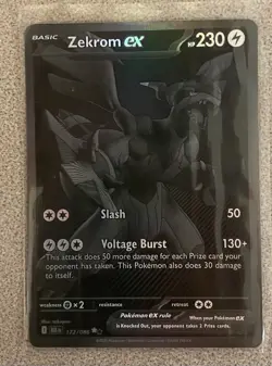 Pokemon TCG Zekrom EX Black Bolt 172/086 BWR English Card, Near Mint Condition - Image 3