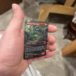 MTG - Hunting Velociraptor - Borderless - Lost Caverns of Ixalan: Jurassic World - Image 2