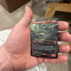 MTG - Hunting Velociraptor - Borderless - Lost Caverns of Ixalan: Jurassic World - Image 3