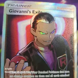 Giovanni's Exile - Pokemon Hidden Fates Full Art Ultra Rare 67/68 TCG - Image 3