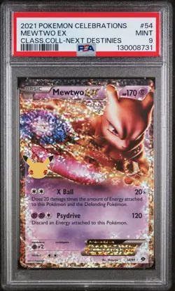 2021 POKEMON CELEBRATIONS CLASSIC COLLECTIONMEWTWO EX 54 | PSA 9 - Image 1