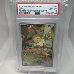 Pokemon Prismatic Evolutions Eevee ETB Black Star Promo PSA 10 Gem Mint - Image 1