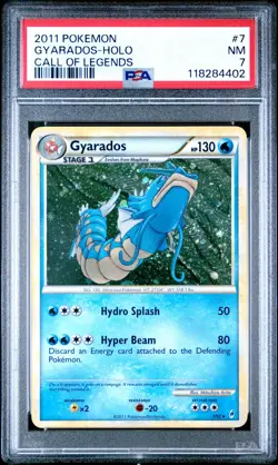 2011 POKEMON CALL OF LEGENDS GYARADOS #7 HOLO PSA 7 NM #118284402 - Image 1