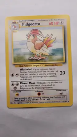Pidgeotto 22/102 Pokemon TCG Base Set Unlimited Regular Rare NM / LP - Image 1