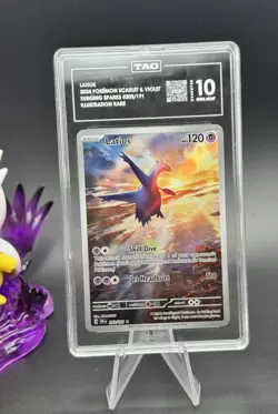 POKEMON TAG GEM MINT 10 Latios 203/191 Surging Sparks Illustration Rare - Image 1