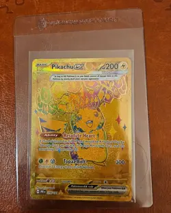 Pokemon TCG Prismatic Evolutions Pikachu ex 179/131 Hyper Rare Gold - Image 1