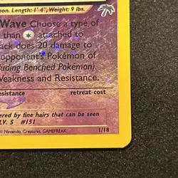 Mew 01/18 1/18 Pokemon Southern Islands Reverse Holo Card - MP-LP - Image 4