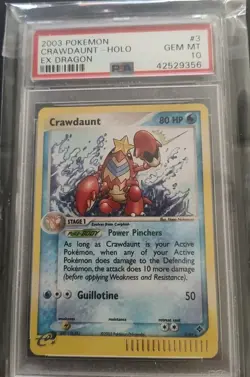 Pokemon 2003 EX Dragon Crawdaunt Holo Rare Card #3/97. PSA 10 - Image 1