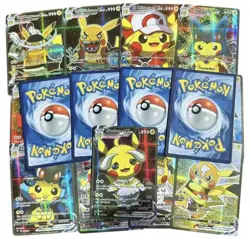 POKEMON 55Pcs Pikachu Pika Vcos Card Cosplay Holo Flashing Cards NON TCG - Image 4
