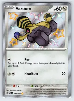 Varoom 192/091 2024 S&V Paldean Fates Pokemon Card Shiny Holo Rare - Nm - Image 1