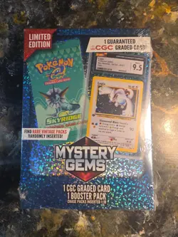 Pokemon TCG: Limited Edition Mystery Gems (1 Graded Card/1 Pack) Factory Sealed* - Image 1