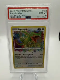 Pokemon Rayquaza Amazing Rare Card PSA 10 Vivid Voltage 138/185 English - Image 1