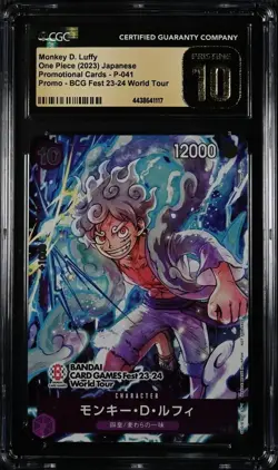 CGC 10 Luffy One Piece Chinese Card Game Fest 23-24 World Tour P-041 - Image 1