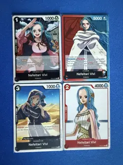 Nefeltari Vivi One Piece TCG 4-card lot OP04 Leader+OP05 Rare+++ ships PWE! - Image 1
