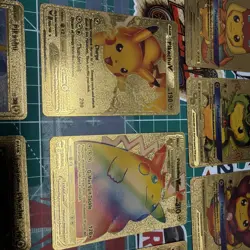 Lot Of 10 Pokemon Pikachu Fan Art Gold Foil Cards - Image 4