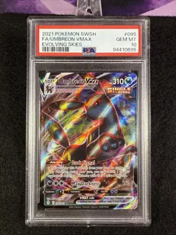 2021 Pokemon SWSH Evolving Skies Umbreon VMAX Card 95/203 PSA 10 - Image 1