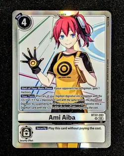 Set Of TWO Ami Aiba BT22-093 Cyber Eden Tamer Cards. Digimon TCG - Image 1