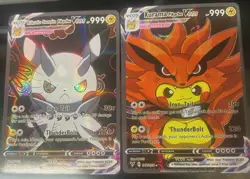 Pokemon x Naruto Kurama & Rikudo Sennin Hagoromo Pikachu Custom Cards Lot Of 2 - Image 2