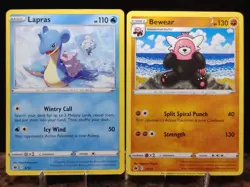 Lapras 6/15 & Bewear 12/15 McDonald's 2022 Happy Meal Promo Pokemon Cards - Image 1
