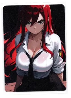 DUAL Erza Scarlet (Fairy Tail) Lewd Hentai Anime Waifu Card ACG NSFW - Image 2