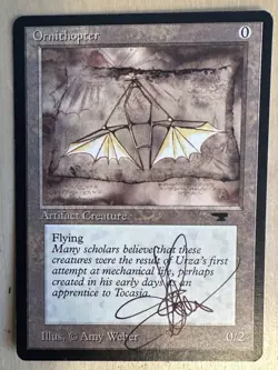 MTG ARTIST PROOF Antiquities Ornithopter AP Sketch Art Amy WEBER Magic - Image 2