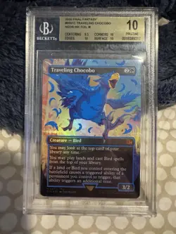 Traveling Chocobo (Borderless) (Neon Ink Blue) Final Fantasy Foil | BGS 10 - Image 1