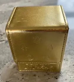 MTG Magic the Gathering Ultra Pro commander deck box gold leatherette flip box - Image 1