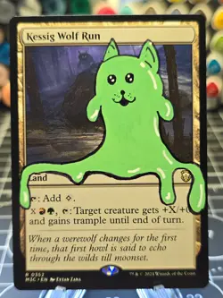 Kessig Wolf Run - Modern Horizons 3 MTG *Altered Hand Painted * Silly art green - Image 1