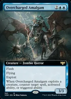 Overcharged Amalgam (Extended Art) -Foil Light Play MTG Innistrad: Crimson Vow - Image 1