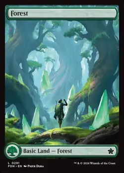 1x Forest (#291) - Foil NM Eng MTG - Foundations - Image 1