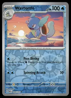 Wartortle Reverse Holo NM 008/165 Scarlet & Violet 151 Pokemon Card FREE SHIP - Image 1