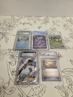 Graded Pokemon Trading Card Lot - 5 Cards Mixed Grades - Image 1