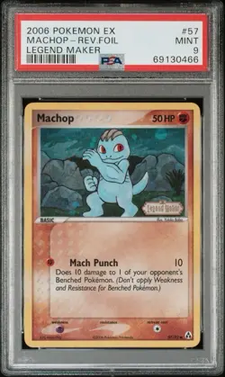 2006 Pokemon EX Legend Maker 57 Machop Reverse PSA 9 Mint - Image 1