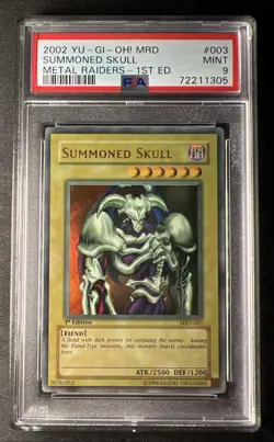 2002 YU-GI-OH! METAL RAIDERS MRD 1ST EDITION #003 SUMMONED SKULL PSA 9 MINT - Image 1