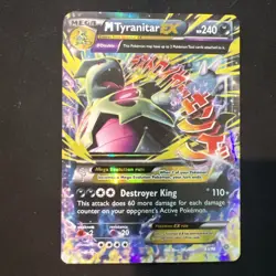 Pokemon Mega M Tyranitar EX XY Ancient Origins Holo Card 43/98 Ultra Rare - DMG - Image 1