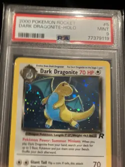 2000 Pokemon Rocket Dark Dragonite Holo Card PSA 9 Mint - Image 3