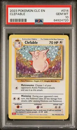 PSA 10 GemMint Clefable 014 CLC English TCG Classic Collection Holo Pokemon Card - Image 1