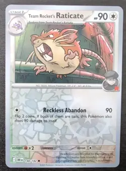 Team Rocket's Raticate 148/182 Reverse Holo Pokemon TCG Card Destined Rivals NM - Image 1