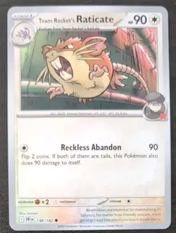 Team Rocket's Raticate 148/182 Reverse Holo Pokemon TCG Card Destined Rivals NM - Image 3