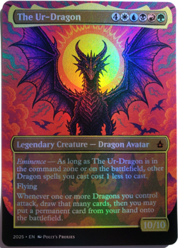 The Ur-Dragon FOIL Proxy Playtest Card Custom Metal Psychedelic Neon Art Design - Image 1