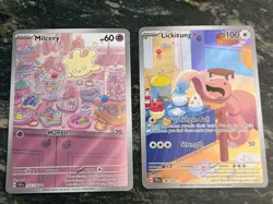 Cute Pokemon Lot! Girlfriend Cards! Lickitung 180/162 & Milcery 152/142 - MINTY! - Image 1