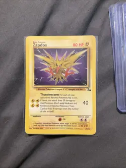 Pokemon TCG Zapdos Fossil Rare Non-Holo Card 30/62 - Image 1