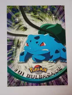 Bulbasaur 1999 Topps Pokemon Card #01 Blue Logo TV Animation Edition Series 1 - Image 1