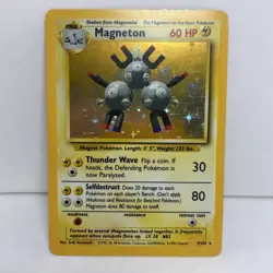 Pokemon TCG Magneton Base Set Holo Unlimited Rare Card 9/102 LP Condition - Image 1