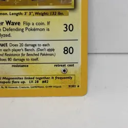 Pokemon TCG Magneton Base Set Holo Unlimited Rare Card 9/102 LP Condition - Image 4