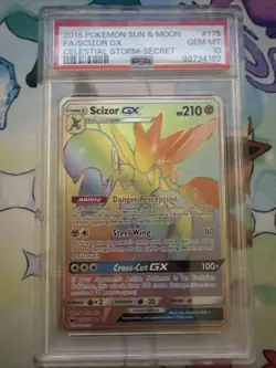 Pokemon TCG Scizor GX Celestial Storm Holo Card 175/168 Secret Rare PSA 10 - Image 1
