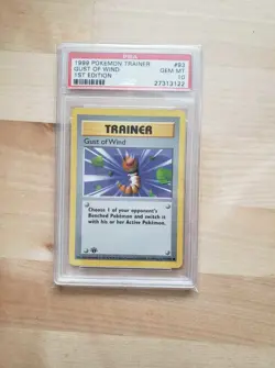1st Edition PSA 10 Base Set Gust of Wind - Vintage WOTC Pokemon Card - Image 1
