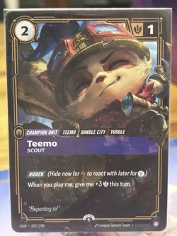 Riftbound League of Legends TCG Teemo Promo Card 197/298 English NM - Image 1