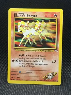 Pokemon Blaine's Ponyta 63/132 Gym Heroes Card - TCG - NM - Image 1