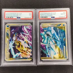 Raikou & Suicune - 92/95 + 93/95 - Legend - Unleashed - Pokemon Card - PSA 7/8 - Image 1